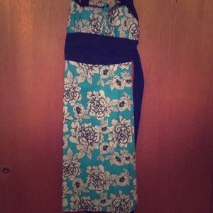 Blue floral pattern dress